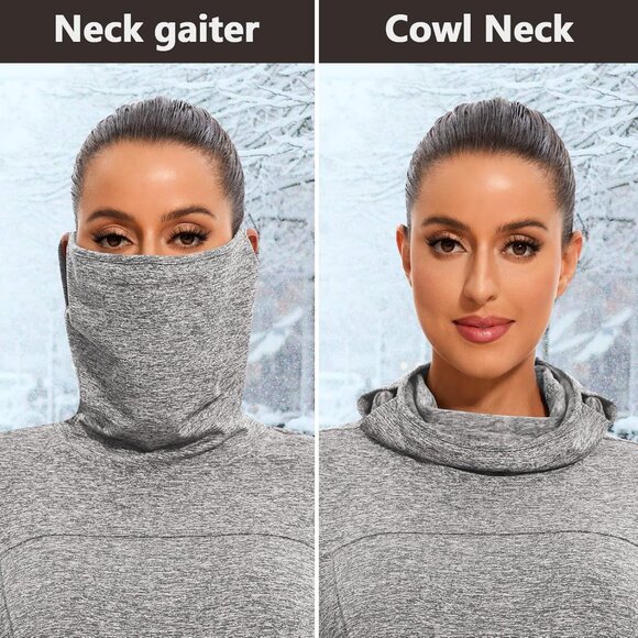 Women's Fleece Dress Running Sweatshirts Dresses with Thumb Holes Pocket Grey - Picture 2 of 6